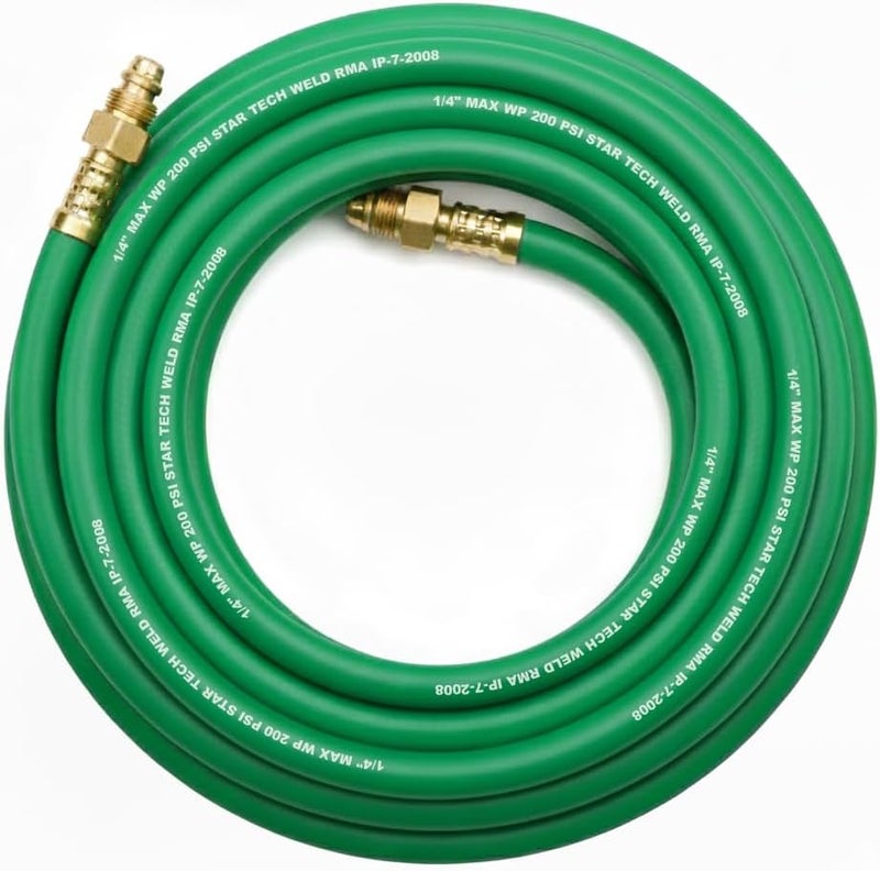 STARTECHWELD 50 FT Argon Gas Hose, Inert Gas Welding Hoses for MIG/TIG Welding Regulator，Argon/CO2 Flowmeter Regulator Hose, 5/8" UNF-18RH, NPT Fittings, (50 Feet) AH-50-G - Image 1